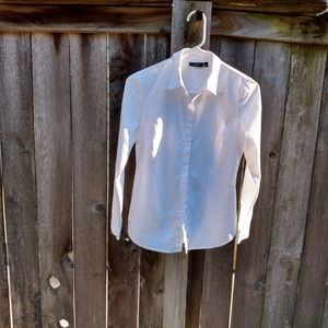 Crisp white button-up shirt
